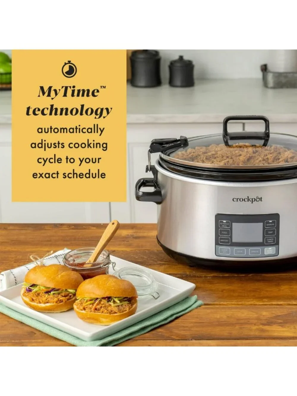 7-Quart Portable Slow Cooker with Timer & Locking Lid - Essential Kitchen